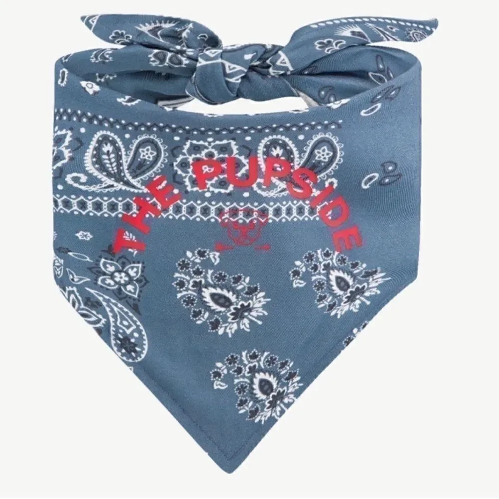 NWT The Upside Dog PUPSIDE Blue Necktie Bandana
